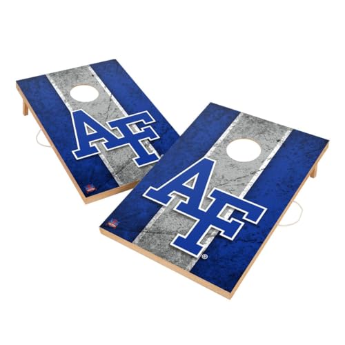 College Team Cornhole Boards, 2x4 Solid Wood Cornhole Set, Officially Licensed Corn Hole Boards, Perfect for Tailgates - color: Air Force, size: 2. Include Carrying Case