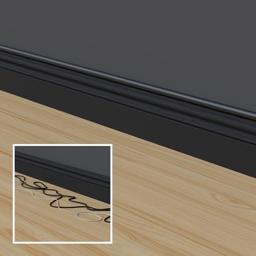 D-Line Half Round Cord Hider, Patented Cable Cover, Hide TV Wall Mount Wires, Raceway for Cords, Decorative Wire Covers, Paintable, Adhesive Cable Concealer, 1x 0.78in W x 0.39in H x 39in L, Black - color: Black, size: 0.78x0.39in - 1x 39in
