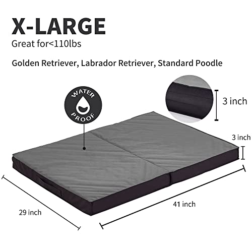 Outdoor Dog Bed for Large Dogs, Waterproof & Washable, Foldable & Orthopedic, 41" All Weather - color: Grey, size: X-Large