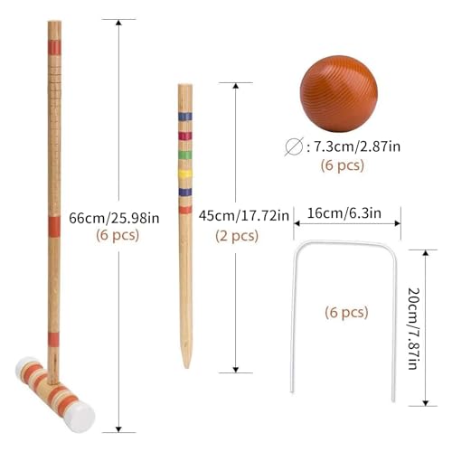 Outdoor Bowling Kit - Spikes Ball Game, Six Player Recreational Activity | Engaging Lawn Sports Set Mixed Age Family Fun, Wooden Pin Collection with Sturdy Build for Garden Social Events