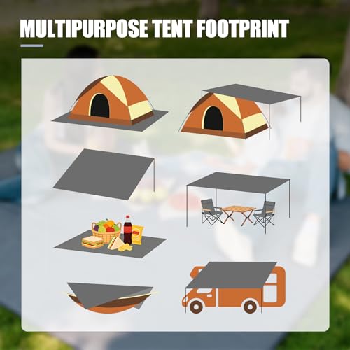 REDCAMP Waterproof Camping Tarp, Grey/Green 4 in 1 Multifunctional Tent Footprint for Camping, Hiking, Backpacking - color: Grey 2-3 Person, size: 83"x83"