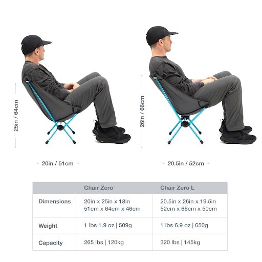 Helinox Chair Zero Ultralight Compact Camping Chair - color: Black, style: Chair Zero Large