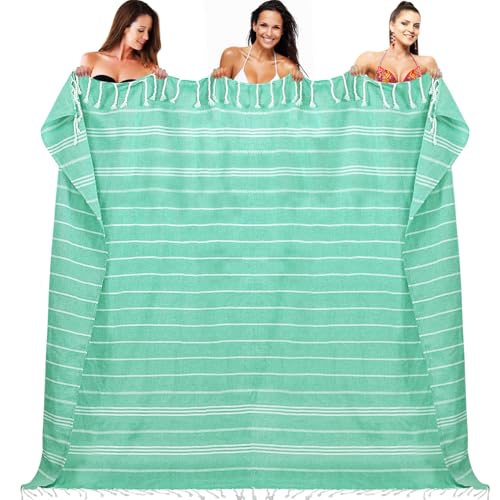 YSYJ Oversized Turkish Beach Towel Giant XXL Beach Towel Quick Dry Sand Free Extra Large Turkish Lightweight XL Beach Blanket for Travel Teal - color: Teal, size: 72"x72"- 1 Pack