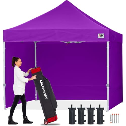 ABCCANOPY Easy Pop Up Canopy Tent with Sidewalls 10x10 Commercial -Series, Purple - color: purple, size: 10X10