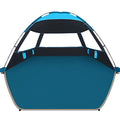 COMMOUDS Beach Tent Sun Shade for 3/4/6/8 Person, UPF 50+ Beach Sun Shelter Canopy Tent, Lightweight, Easy Set Up and Carry - color: Sky Blue with Dark Shelter, size: 8 Person