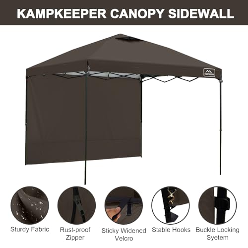 KAMPKEEPER 10X10 Canopy Tent Sidewalls with Zipper for Canopy Frame, 3Pcs Sunwalls Only, UPF50+ Waterproof Side Walls(Brown) - color: Brown