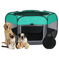 Dog Cat Playpen, Pet Playpen Indoor for Dog Crate Tent Cage Outdoor Foldable Dog Enclosure, Green Medium - style: Medium(34"L x 34"W x 23"H)
