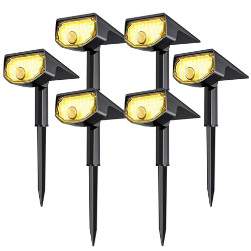 AloftSun Solar Motion Sensor Outdoor Lights,Waterproof Motion Sensor Spot Lights- 30 LED/3 Modes Solar Powered Spotlights,Landscape Lighting for Yard and Garden, Warm White,6 Pack - color: Warm White, size: 6 Pack