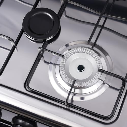 4 Burners Gas Stove with Wind Shield Portable NG/LPG Stove with 2 Storage Shelves for RV Apartment Outdoor Cooking - style: 4 Burner-Black