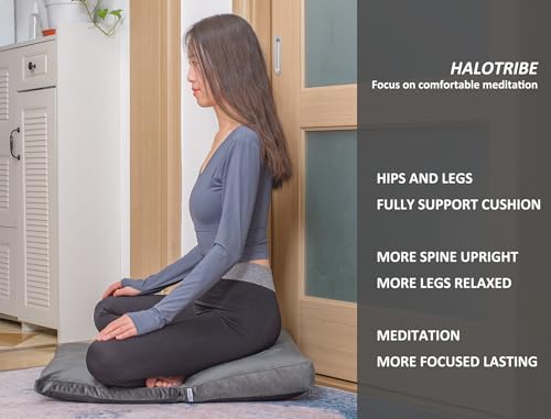 Meditation Cushion,Velvet Meditation Pillow and Zabuton 2-in-1 Portable Design(50 * 70CM). (Dark Gray, Service H：9cm) - color: Dark Gray