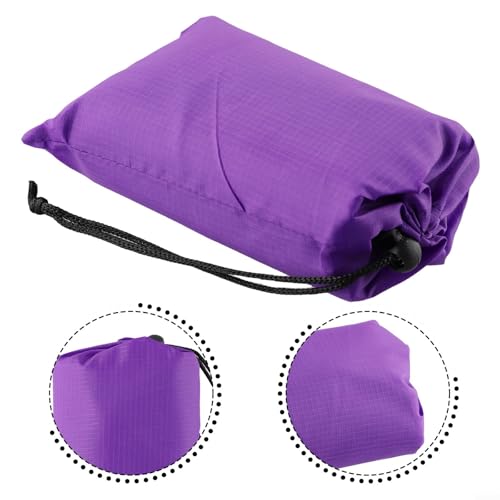 210T Polyester Camping Tarps, Waterproof Rain Fly Sun Shade Shelters With 6 Tie Points For Hiking Backpacking Beach Picnic(Purple 140x200CM) - color: Purple 140x200cm