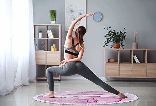 Violet Mist Microfiber Beach Towels Oversized Round Tie-Dye Beach Blanket Sand Free Quick Dry Hippie Boho Circle Bath Towel Absorbent Bohemian Meditation Rug Yoga Mat Throw Fringe Tapestry 60" CR - color: Light Purple Marble