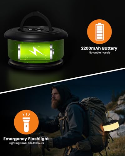 Camping String Lights, Retractable 32.8ft RGB Flash Lamp, Rechargeable Fairy LED Rope Lights Outdoor Waterproof, Portable Hanging Lantern for Outside Tent Patio Awning Garden RV Essentials - color: Black