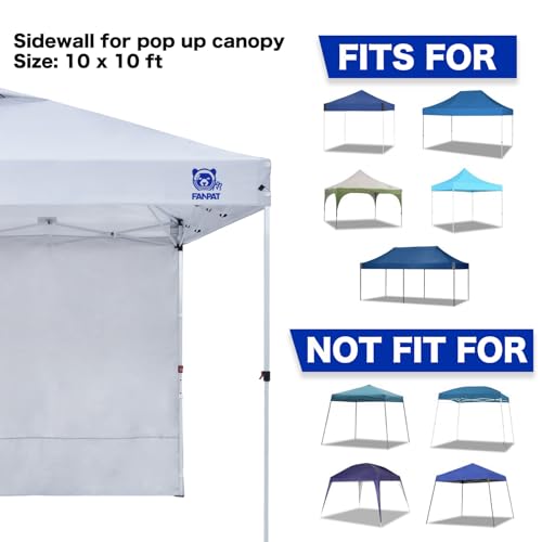 Fanpat Instant Canopy Tent Sidewalls for 10x10 Pop Up Canopy 210D Waterproof,4 Piece Sidewalls, with Doors,White(4PCS Sidewalls Only, Canopy Tent NOT Included) - color: White