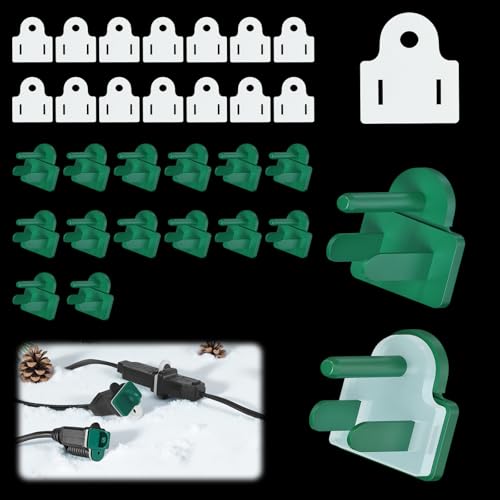 14 Sets Plug Protectors Covers and Weatherproof Gaskets, Outdoor Waterproof Outlet Plug Covers for Christmas Lights, Extension Cords, GFCI Tripping Prevention, Fit 2 or 3 Pronged Plugs - style: 14 Sets Green Weatherproof Plug Covers
