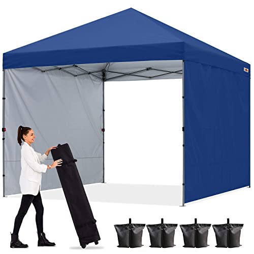 ABCCANOPY Easy Pop up Canopy Tent with 2 Sidewalls for Outdoor Sun Blocking or Rain Protection,10x10, Navy Blue - color: Navy Blue, size: 10x10