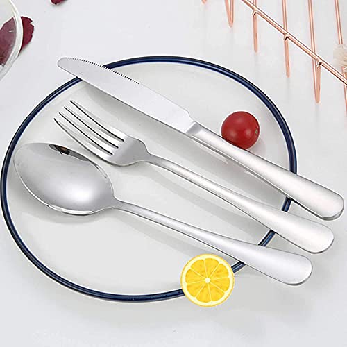 Portable Utensils Set with Case,Reusable Office Flatware Set,Healthy Travel Cutlery Set 3 PCs Stainless Steel Fork, Spoon,Knife Cutlery Ideal for Travel, Lunch Box and Camping (Silver-3PCs) - color: Silver - 3 PCs