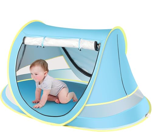Baby Beach Tent, Pop Up Toddler Travel Bed for Boys or Girls, Sun Shade for Toddler Camping, Infant Portable Sun Shade, Summer Beach Baby - style: Blue Baby Tent