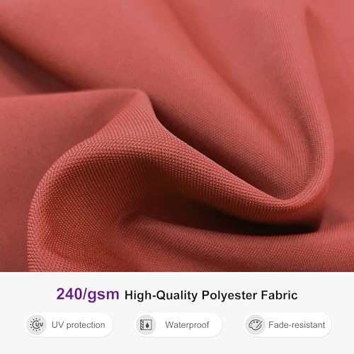 PURPLE LEAF Large 11ft Brick Red Cantilever Umbrella with Base, Windproof and UV Resistant - color: Brick Red, size: 11 Feet, style: Base Included