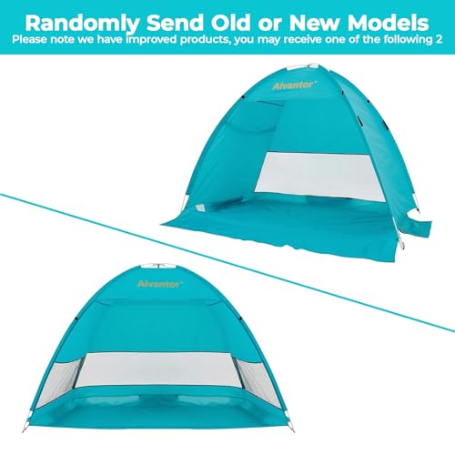 Alvantor® Beach Tent Beach Umbrella Outdoor Sun Shelter Cabana Automatic Instant Pop-Up UPF 50+ Portable Beach Shade Camping Fishing Hiking Canopy Easy Set Up Light Weight Windproof for 2-3 Person - color: Teal, size: 79"x53"x47"