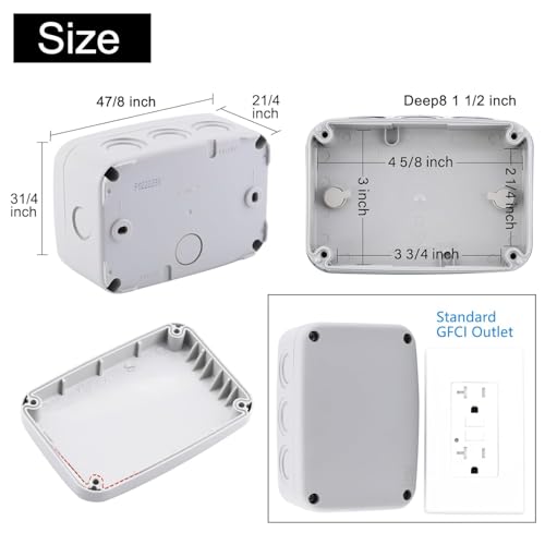 Outdoor Junction Box,Nineleaf White IP66 Weatherproof Electrical Project Boxes PVC/ABS Plastic Enclosure Box Universal Watertight 4.9 x 3.3 x 2.3 inch, with 4PK White 20mm Cable Gland Grey(1 Set) - color: White, size: Medium+4*M20