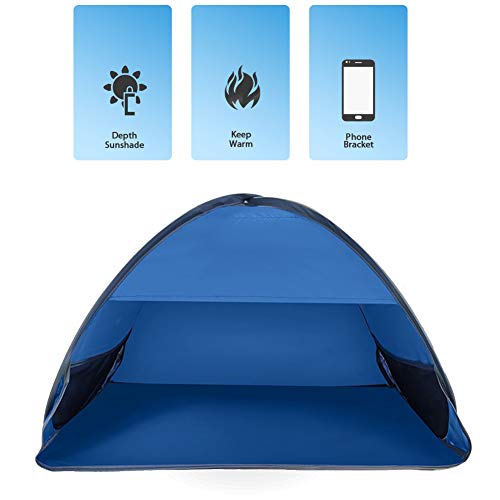 Beach Sun Shelter,Instant Sun Protection Canopy with Zippered,Beach Lounge Chair Boat,Anti-UV Mini Automatic Shade Tent Canopy for Outdoor Picnic Beach Camping - size: Large