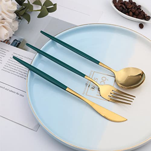 Reusable Utensils Set With Case, Reusable Travel Flatware，Travel Silverware Set With Case ，Reusable Travel Flatware For Home Office School Camping - color: Black+Gold - 3 PCs