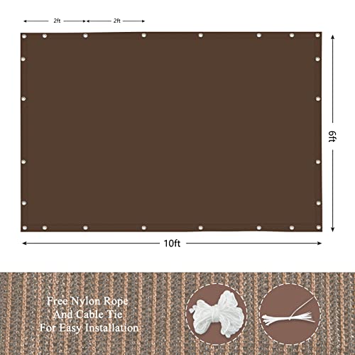 90% Outdoor Sun Shade Cloth, 6' x 10', Pergola, Deck, and Backyard Patio Sunshade with UV Protection, Heat Resistant HDPE Material, Reinforced Grommets (6x10 FT, Brown) - color: 2-brown, size: 6x10 FT