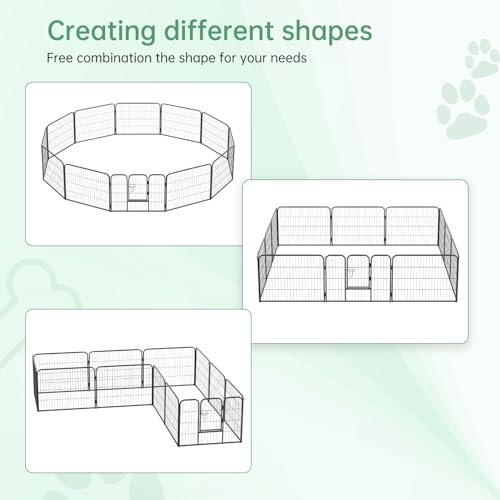 FDW Dog Playpen Dog Pen Dog Kennel 12 Panels 24 Inch Height Indoor Outdoor Folding Metal Portable Puppy Exercise Pen Heavy Duty Dog Fence for Yard Camping,Black - style: 12 Panels