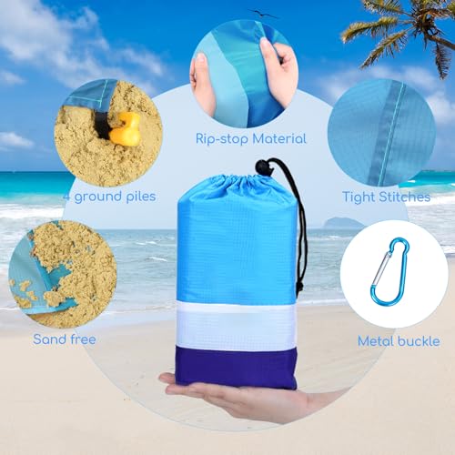 Beach Blanket Waterproof Sandproof Oversized Lightweight 78''×110'' 1-7 Adults Blanket Beach Large Picnic Mat for Travel Camping Hiking Picnic - color: Teal, size: 78''x110''