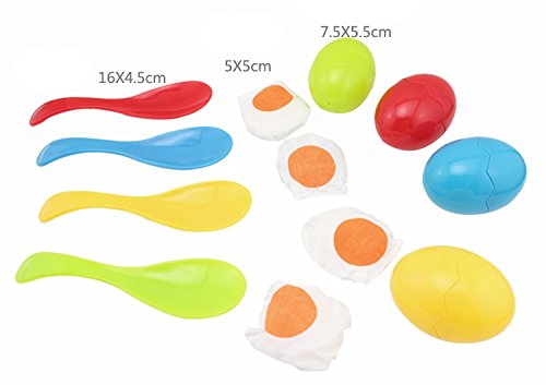 BOHS Egg and Spoon Race Game Set with Yolk - Outdoor Lawn Relay Game for Kids - Field Day Party Favors Toy