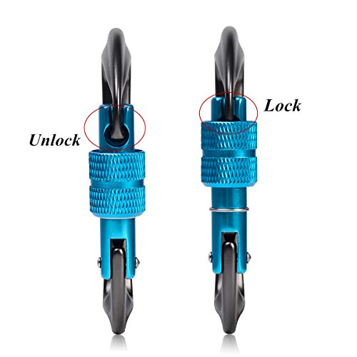 STURME 12kN (2697 lbs) Heavy Duty Locking Carabiner Clips for Outdoor, Camping, Hiking, Securing Pets, Hammock, Dog Leash Harness - color: Black