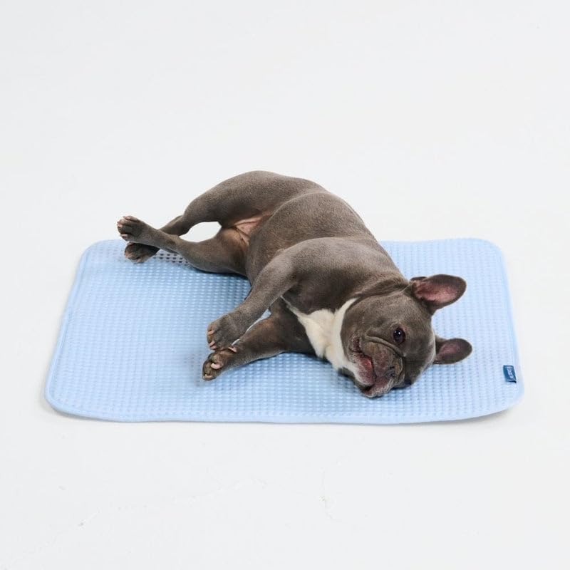 Spark Paws Cooling Mat for Dogs - Self Cooling Dog Mat & Pet Cooling Pad for Large, Medium & Small Dogs - Non-Toxic, Non-Gel Washable Cooling Bed - Waffle Blue - Size M - color: 04 - Waffle Blue, size: Medium