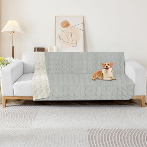 ZNSAYOTX Ultimate Cozy Blankets (40"x50") 100% Waterproof Chaise Mat Blanket for Dog Pets, Bed Couch Sofa Protector with Non-Slip Back Washable Durable, Pee Scratch Proof Easy to Clean (Light Grey) - color: Light Grey, size: 40x50 Inch