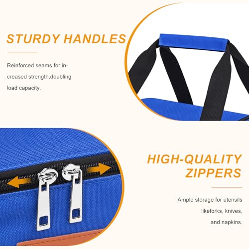 BBV Insulated Casserole Carrier for Hot or Cold Food, Food Warmer Bag Fits 9"x13" Baking Dish, Durable Nylon Leak Proof Food Containers for Travel, Potluck, Parties, Picnic, Cookouts (Royal Blue) - color: Royal Blue