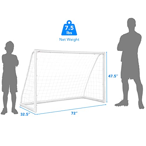 Goplus Soccer Goal, 12'x6'/8'x6'/6'x4' Soccer Net with Strong UPVC Frame, Quick Set-up, High-Strength Netting, Portable Weatherproof Soccer Goals for Backyard Kids Soccer Practice Training - style: 6ftx4ft