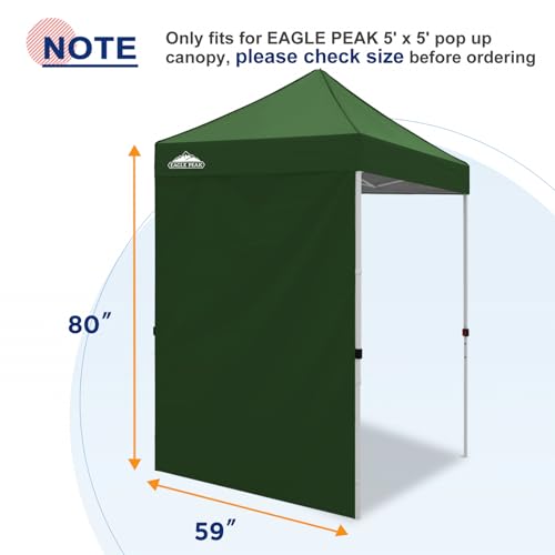 EAGLE PEAK Canopy Sidewall for 5x5 Pop Up Canopy Frame, Single Side Wall Panel Only (Fits 5x5 Straight Leg Frame, Canopy Top or Frame NOT Included), Green - color: Green