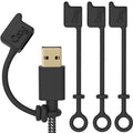 Cozy [4-Pack] USB Caps/Covers/Tether for USB A Cables with Dust Protection, Protects During Travel, Portable, Designed (USB A Black) - color: USB-A (2) - Black