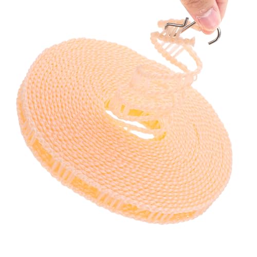 uxcell Windproof Clothesline, 8M 26ft Plastic Non-Slip Clothes Drying Rope Portable Travel Clothesline for Courtyard Outdoor Laundry Camping, Beige - color: Beige, size: 26.2ft