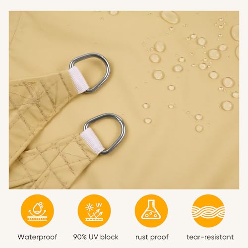 Shade&Beyond 10'X10' Rectangular Waterproof Sun Shade Sail, UV Block Sun Shades Outdoor, Shade Canopy for Garden Patio Backyard Lawn Deck, Sand - color: Sand, size: 1 0' X 1 0', style: Rectangle