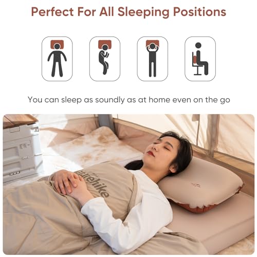 Naturehike Camping Pillow with Memory Foam, Self-Inflating Portable Pillow, Camping Essentials, Ergonomic for Neck Support, Travel Pillows for Camping, Airplanes, Hiking, Backpacking, Hammock - style: Camping Pillow
