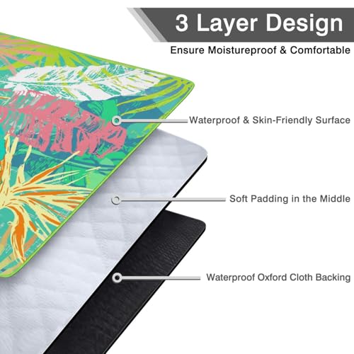 Supfitness Extra Large Picnic Blankets Waterproof Foldable (80 "x 80") Beach Blanket Waterproof Sandproof,3-Layer Thicking Mat Outdoor Packable Camping Blanket(Bohemian) - color: Lake Green, size: 80x80in