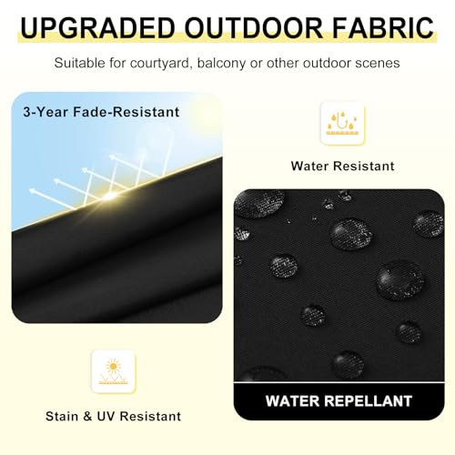 downluxe Outdoor Chair Cushions Set of 2 for Patio Furniture, Water-Resistant Patio Chair Cushions with Ties, High Density Foam Outdoor Seat Cushion, 17" X 16" X 2", Black - color: Black, size: 17x16x2 Inch (Pack of 2)
