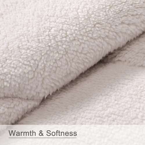 zzlamb Outdoor Camping Blanket with Sherpa Lining,Puffy Thick Camp Quilt for Sleeping,Packable Warm Wearable Fleece Blankets for Cold Weather,Traveling,Backpacking,Picnics,Beach,Stadium 52x75in - color: Cyan Ridge Fade