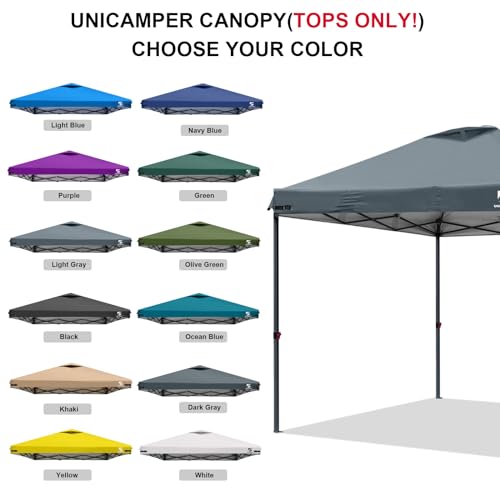 10x10 Pop Up Canopy Replacement Top Cover with Air Vent for Straight Leg Canopy Tent, Waterproof for Outdoor Garden Patio Camping Sun Shade (Light Gray) - color: Light Gray