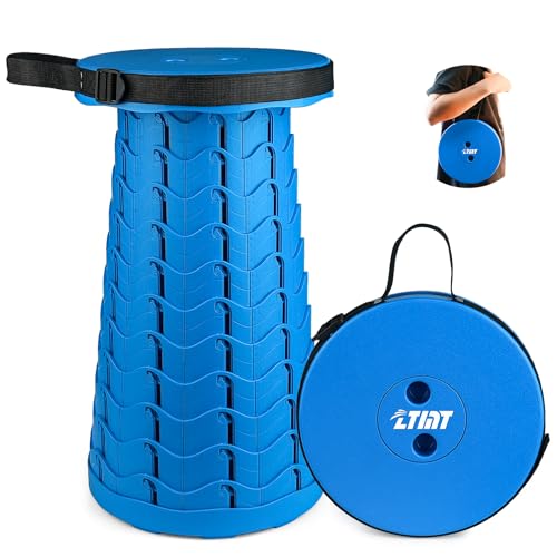 Portable & Lightweight Foldable Camping Chair for Adults, Heavy Duty Folding Stool with Adjustable Shoulder Strap, Perfect for Picnic, Beach, Backyard, and Sporting Events, Max Weight 400lbs - color: Blue