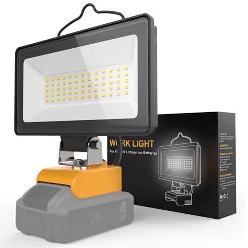 2026 Upgraded Cordless LED Work Light for Dewalt 20V Battery,148W 14800LM Dual Brightness Jobsite Light with USB-C Charging,Low Voltage Protection for Car Repair,Construction & Emergency - size: 14800LM - 1 Pack