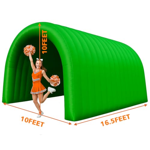 23x10x10FT Quick Setup Inflatable Tunnel Arch - for Sports Games, Trade Shows & Promotions (Blower Included) - color: Green, size: 16.5FT