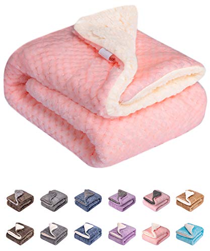 Fuzzy Dog Blanket or Cat Blanket or Pet Blanket, Warm and Soft, Plush Fleece Receiving Blankets for Dog Bed and Cat Bed, Couch, Sofa, Travel and Outdoor, Camping (Blanket (32" x 40"), DW-Baby Pink) - color: Dw-baby Pink, size: Blanket (32" x 40")