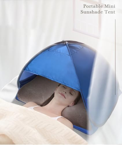 Beach Sun Shelter Mini Pop-up Head Tent Automatic Pet Shade Canopy Portable Beach Tent for Small Dogs/Cats Camping Hiking Picnic, Blue